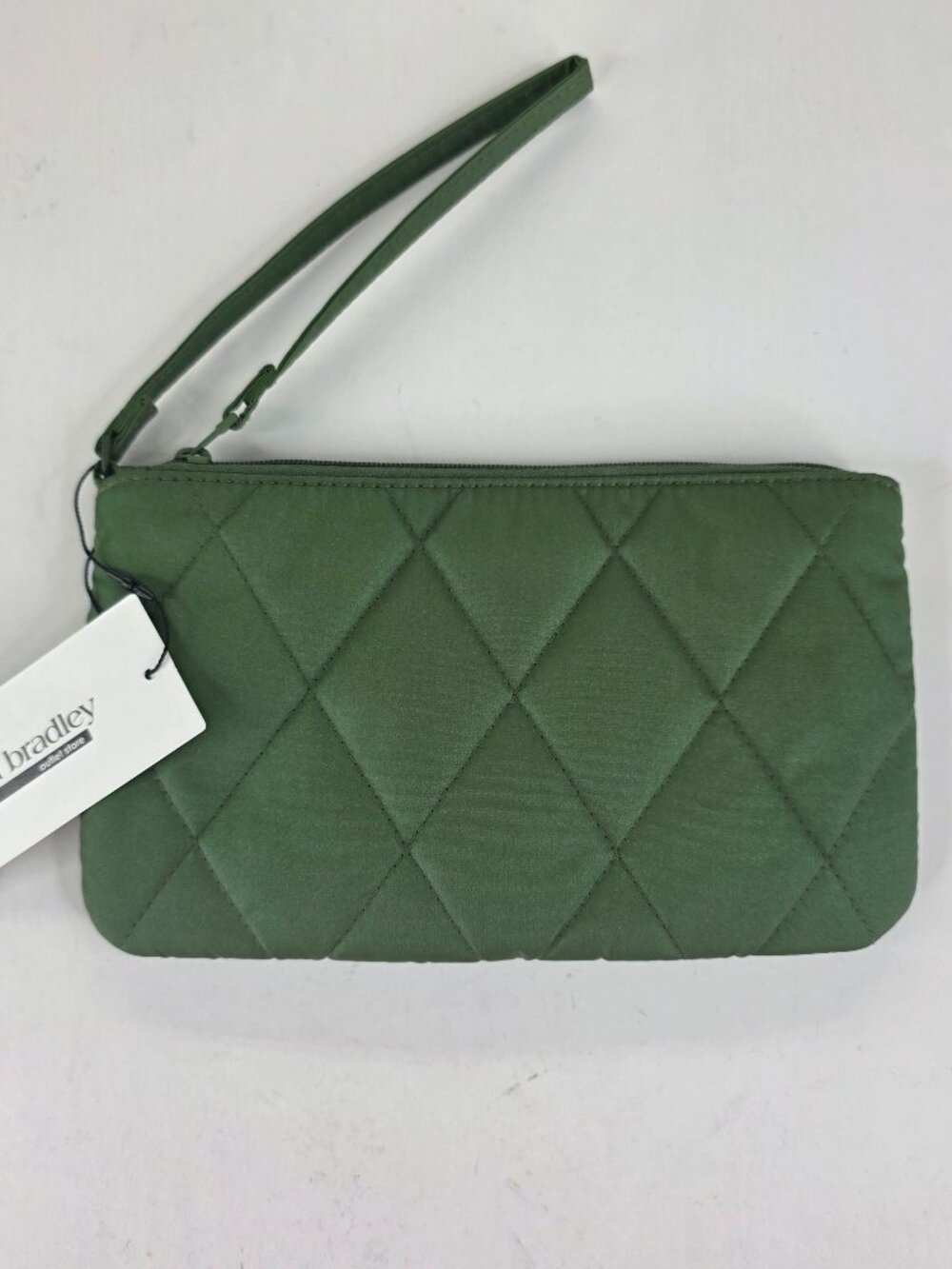 Vera Bradley Pearlized Cedar Green Essential Zip Wristlet Clutch Wallet